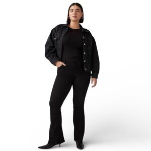 Levi’s 726 High Rise Flare Jeans Black Stretch Denim  Size 31 x 30